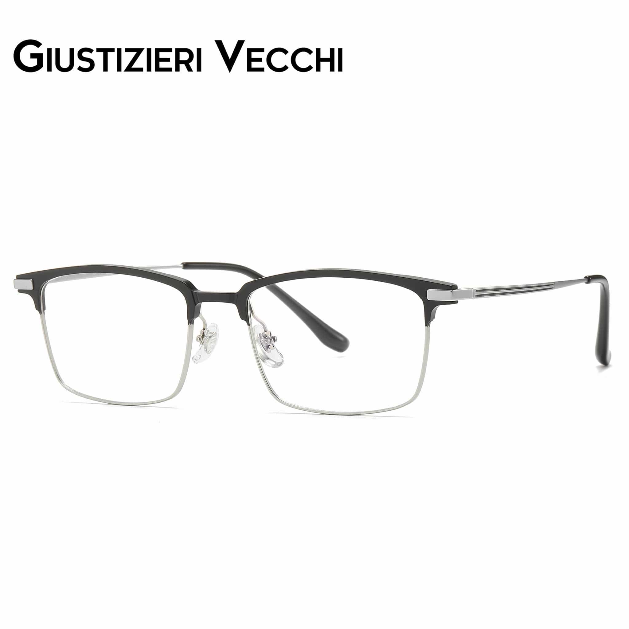 GIUSTIZIERI VECCHI Eyeglasses Medium / Black with Silver AuroraBloom Duo