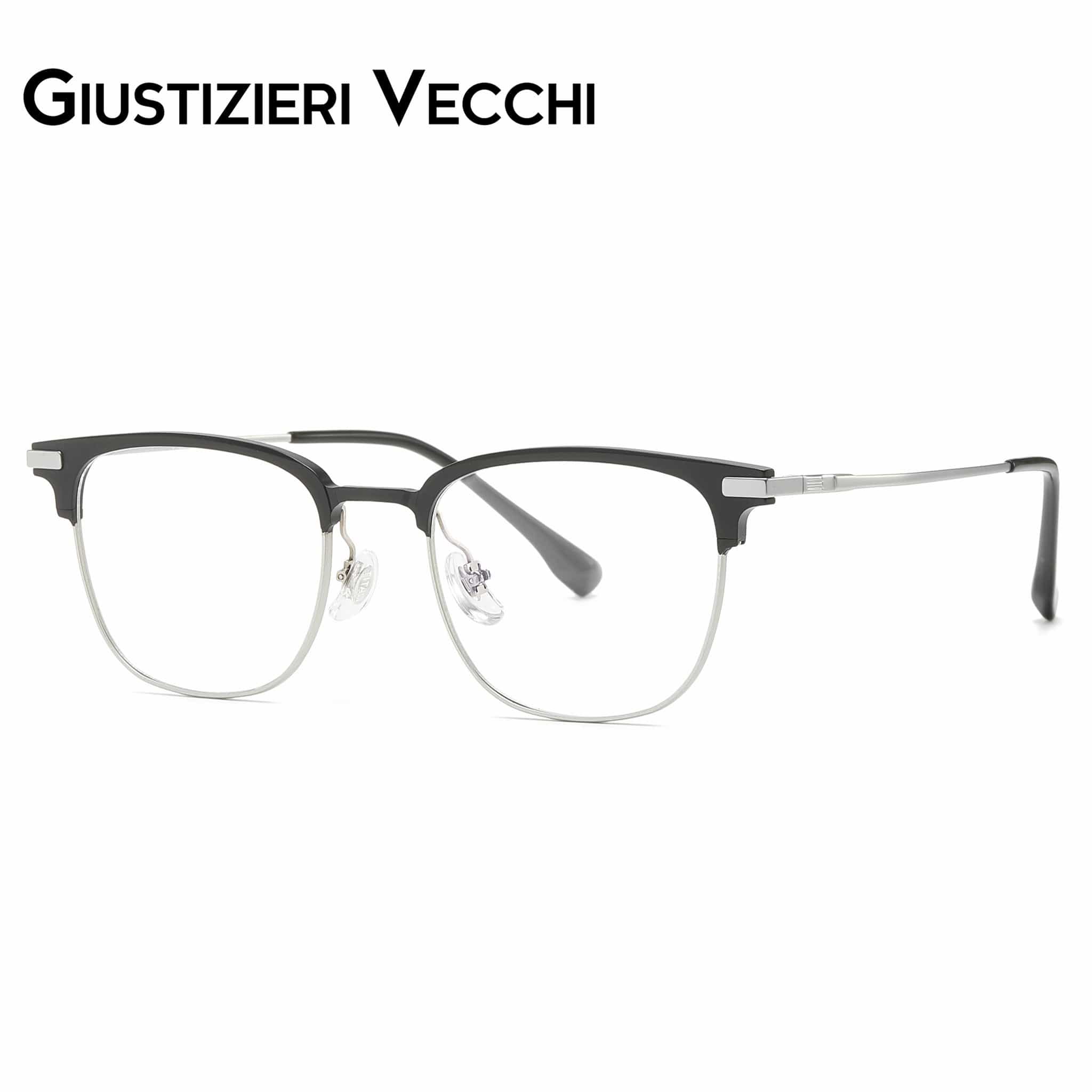 GIUSTIZIERI VECCHI Eyeglasses Small / Black with Silver FireRush Duo