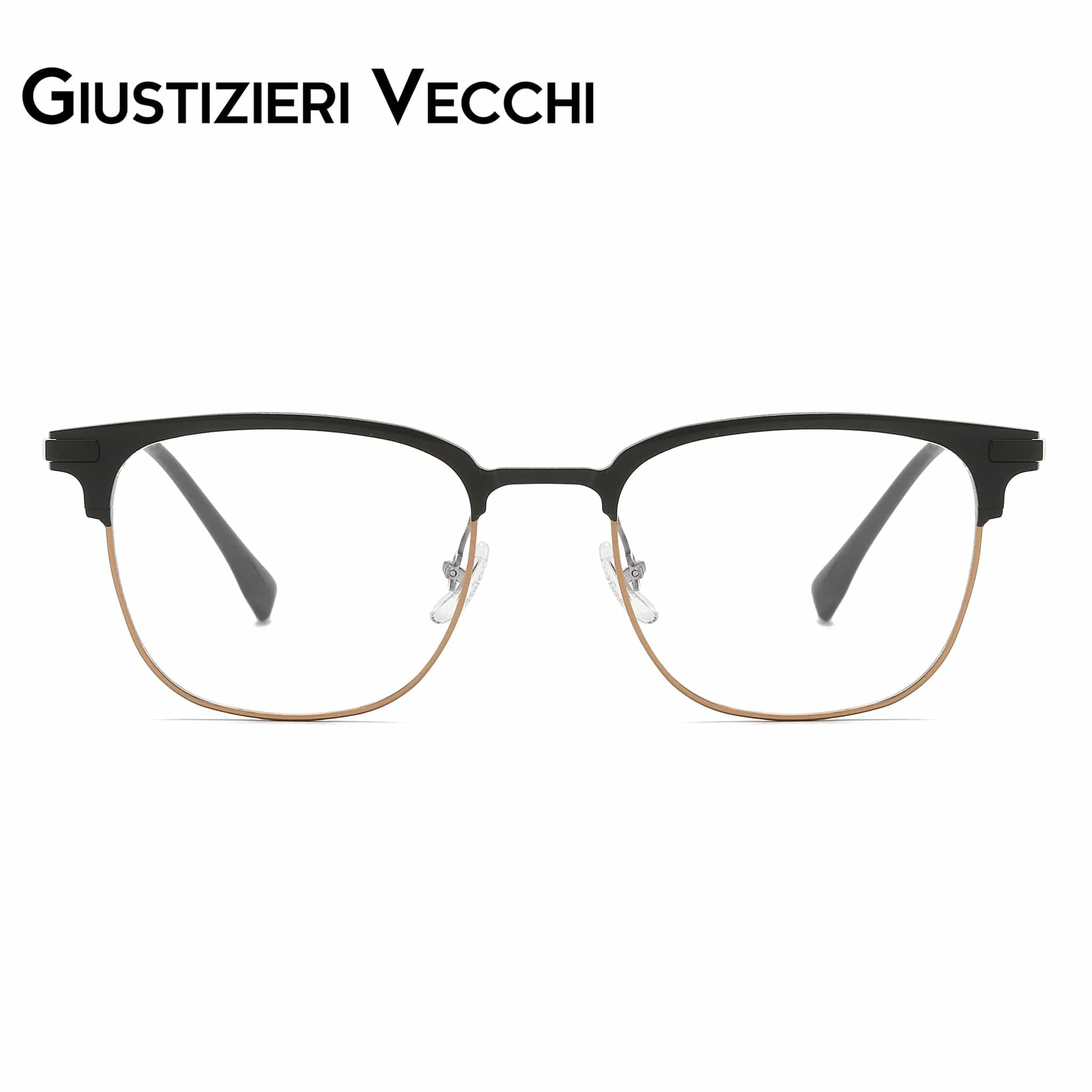 GIUSTIZIERI VECCHI Eyeglasses Small / Black with Gold FireRush Uno