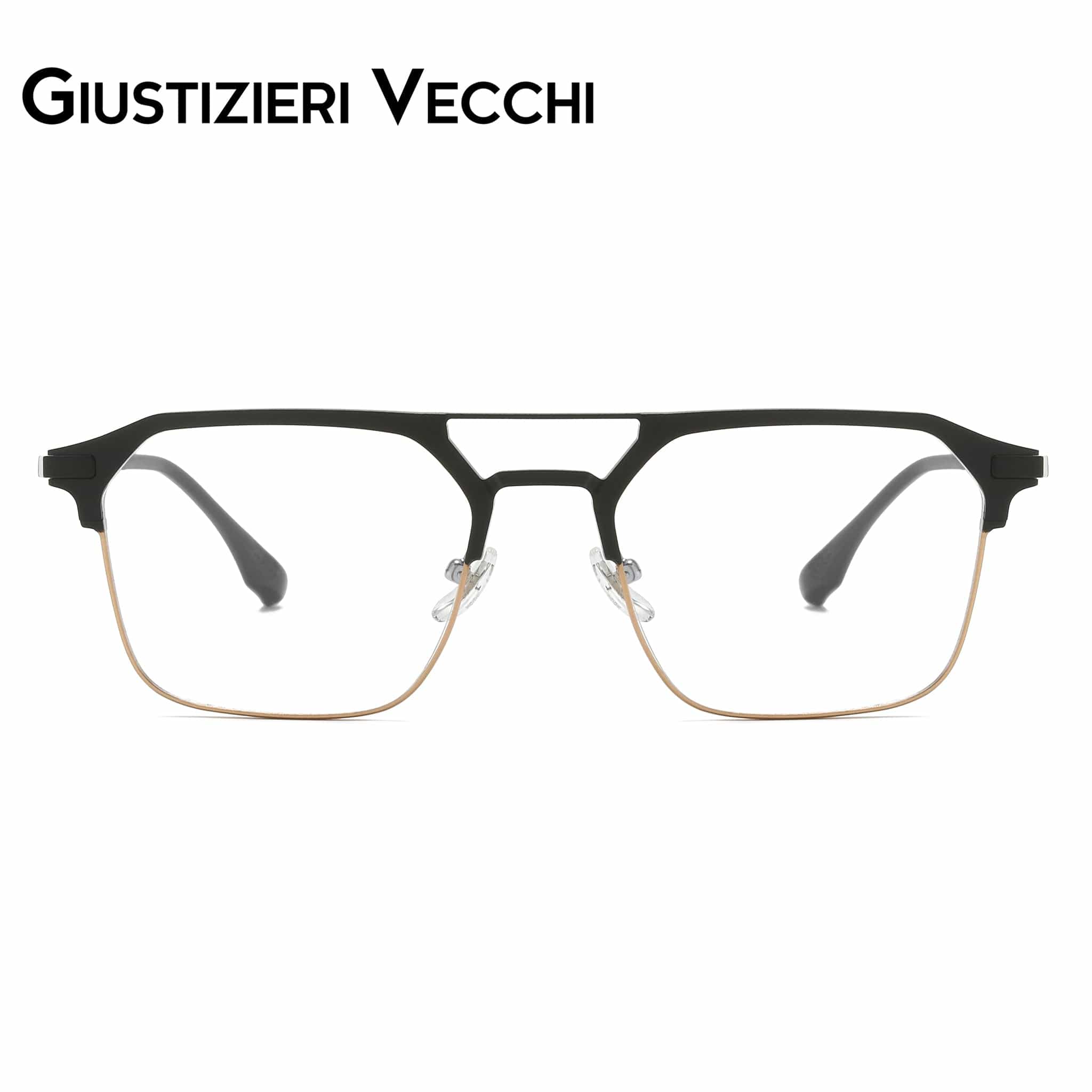 GIUSTIZIERI VECCHI Eyeglasses Medium / Black with Gold IceBlast Duo