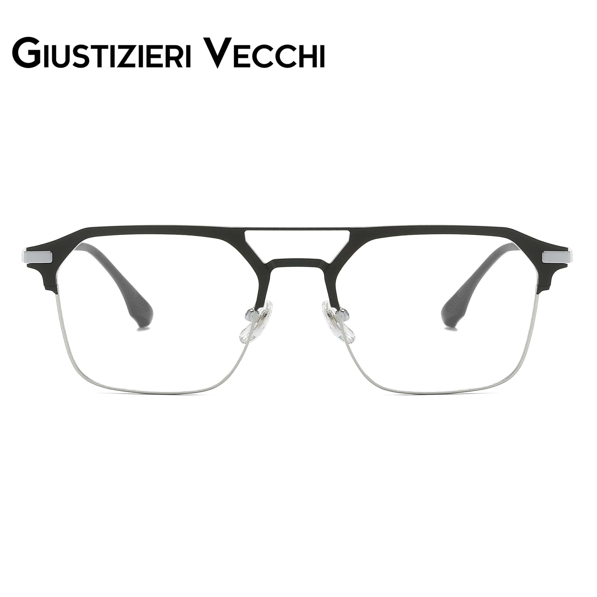GIUSTIZIERI VECCHI Eyeglasses Medium / Black with Silver IceBlast Uno