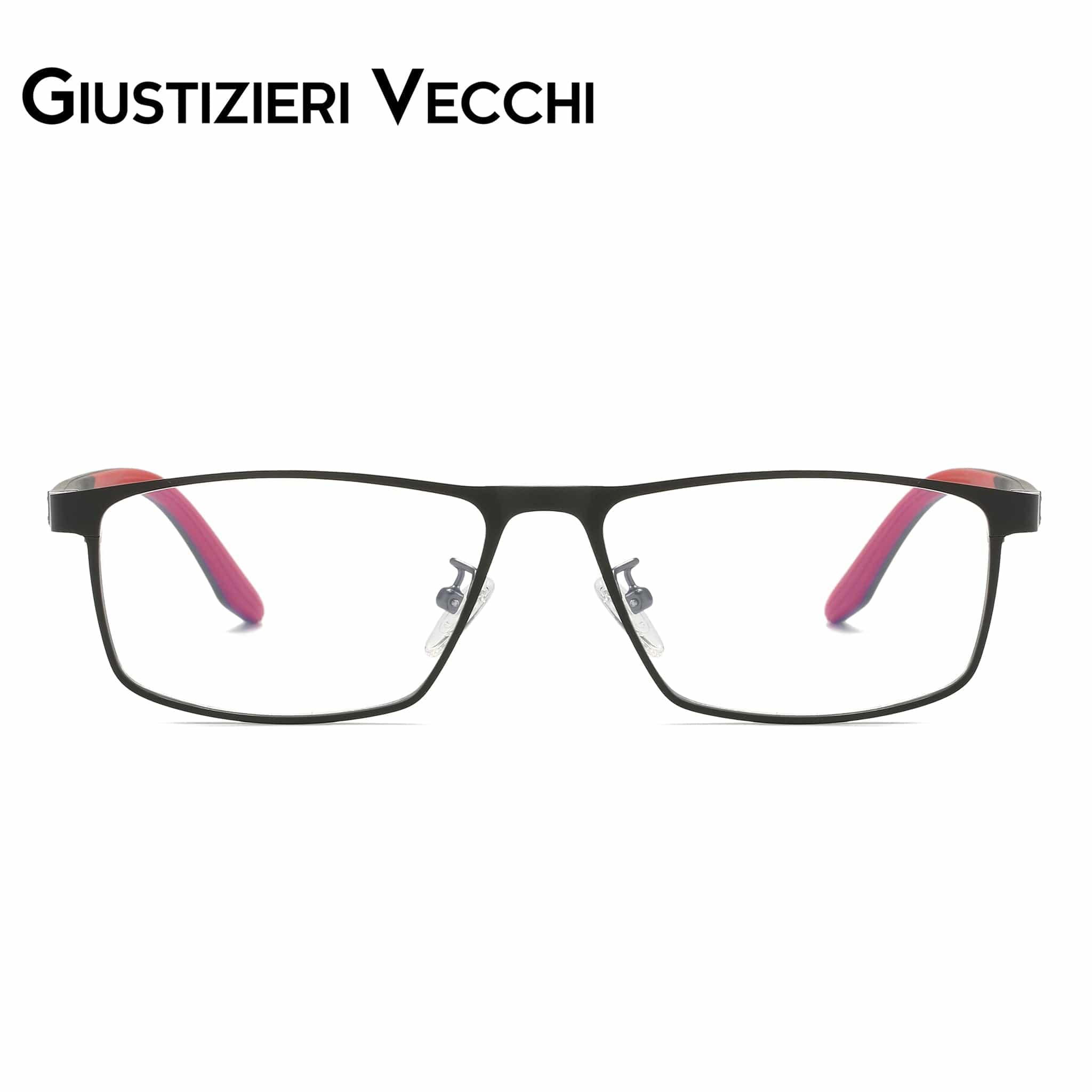 GIUSTIZIERI VECCHI Eyeglasses Large / Black with Red IceStorm Uno