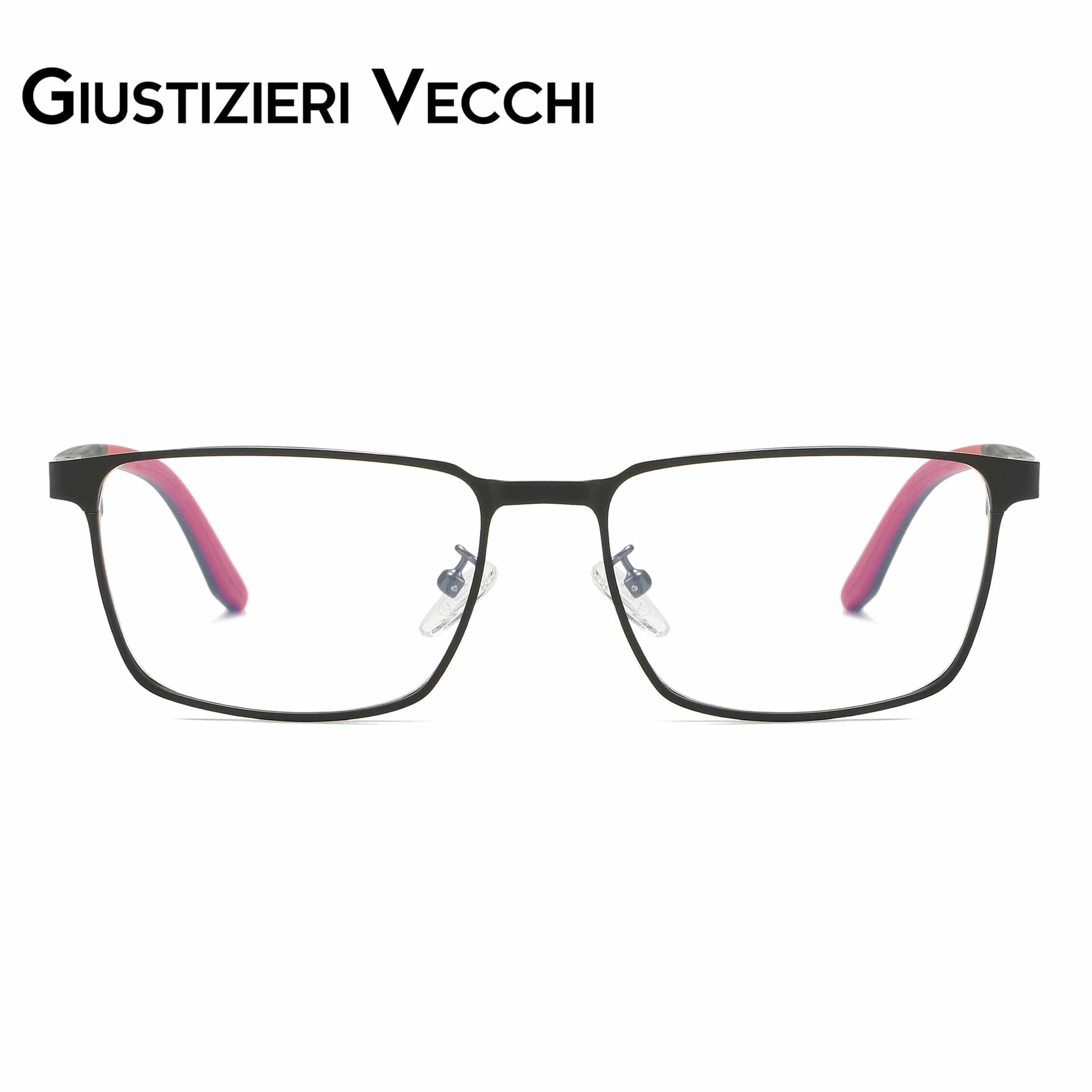 GIUSTIZIERI VECCHI Eyeglasses Black with Red / Large IceSurf Uno