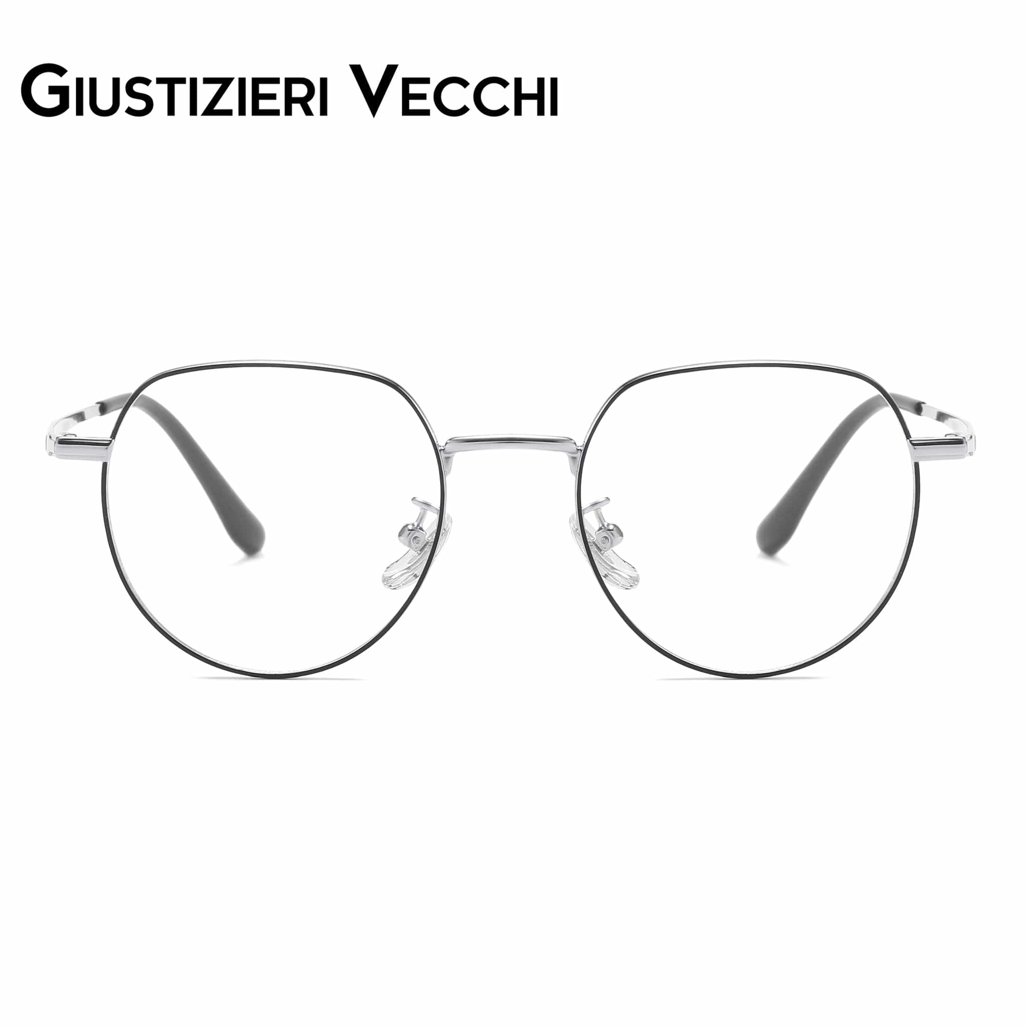 GIUSTIZIERI VECCHI Eyeglasses Small / Black with Silver LunarTide Duo
