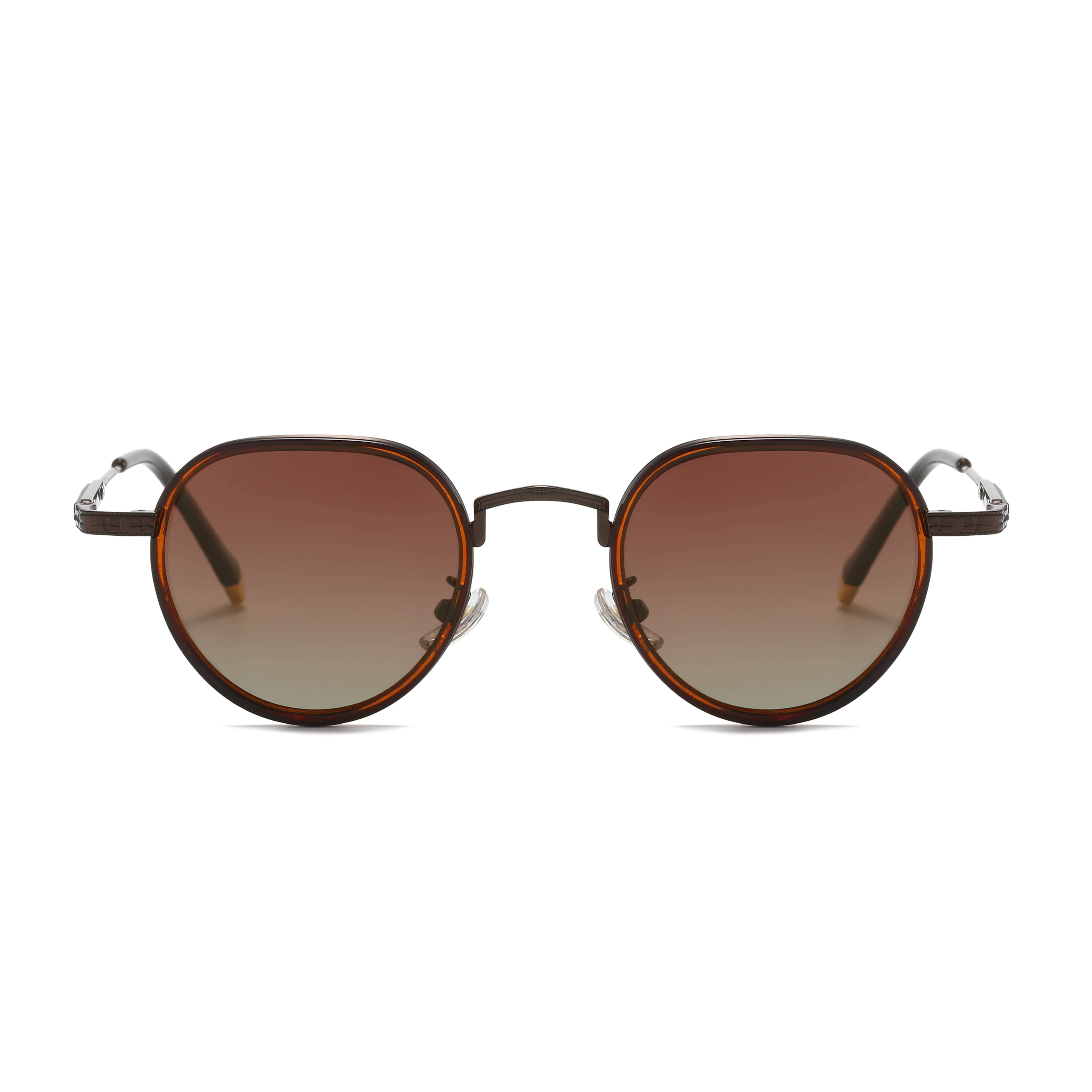 GIUSTIZIERI VECCHI Sunglasses Small / Light Gold/Brown LuxeLady