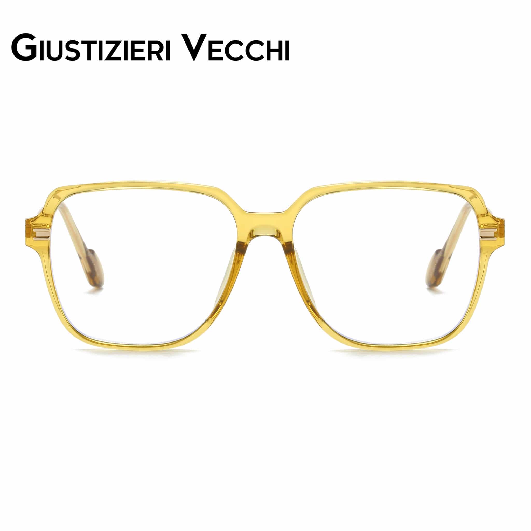 GIUSTIZIERI VECCHI Eyeglasses Large / Yellow Tan Crystal MysticRider Duo