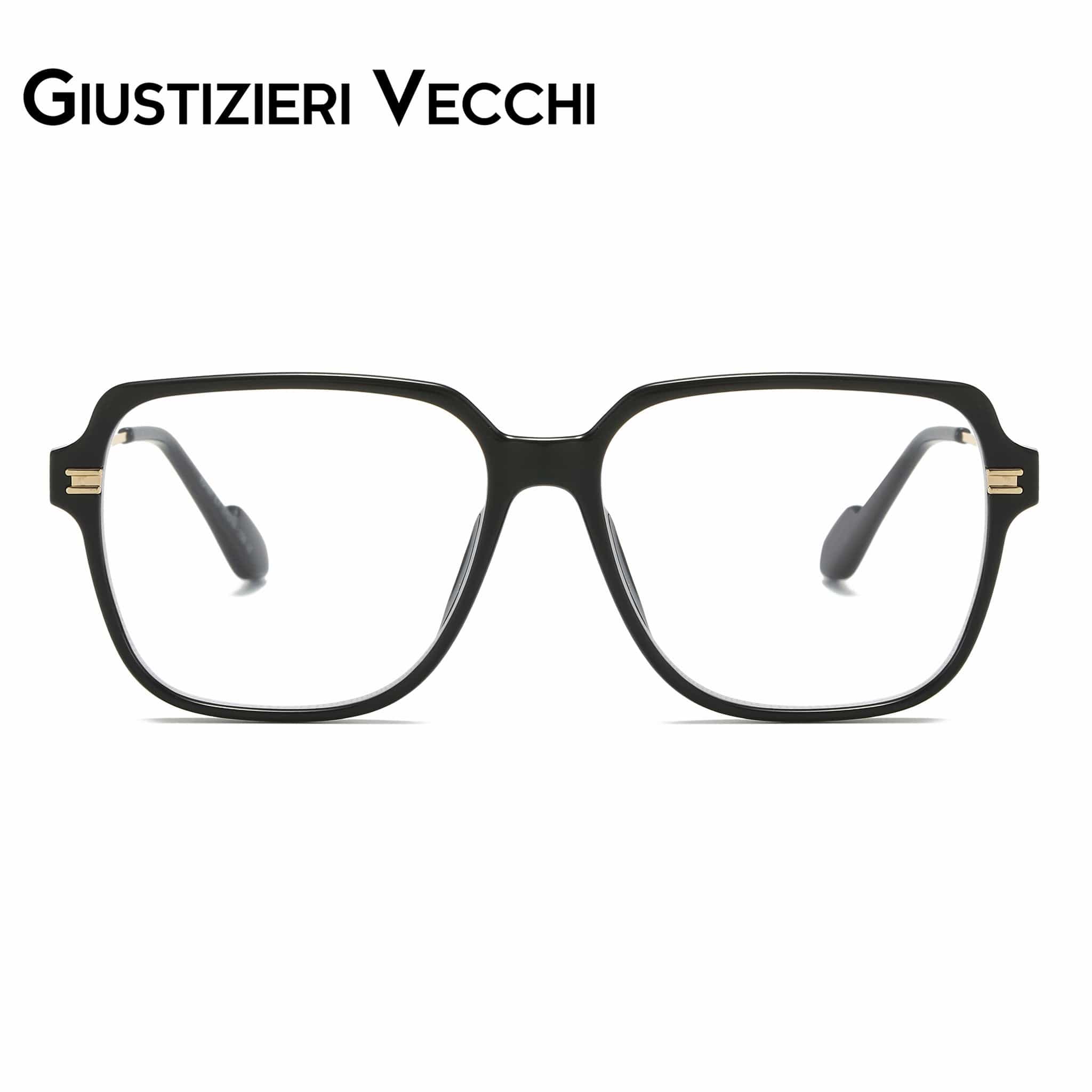 GIUSTIZIERI VECCHI Eyeglasses Large / Black with Gold MysticRider Uno