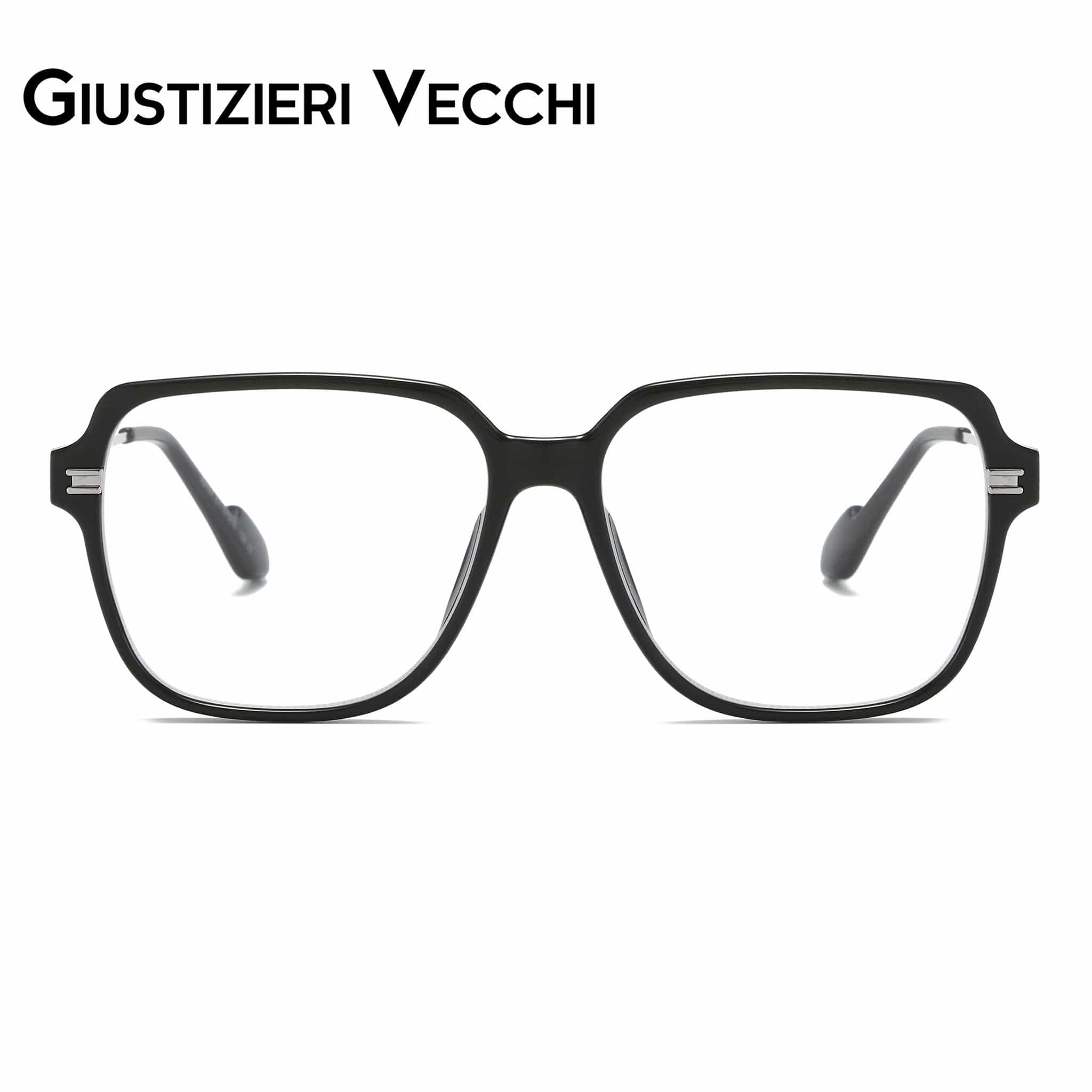 GIUSTIZIERI VECCHI Eyeglasses Large / Black with Silver MysticRider Uno