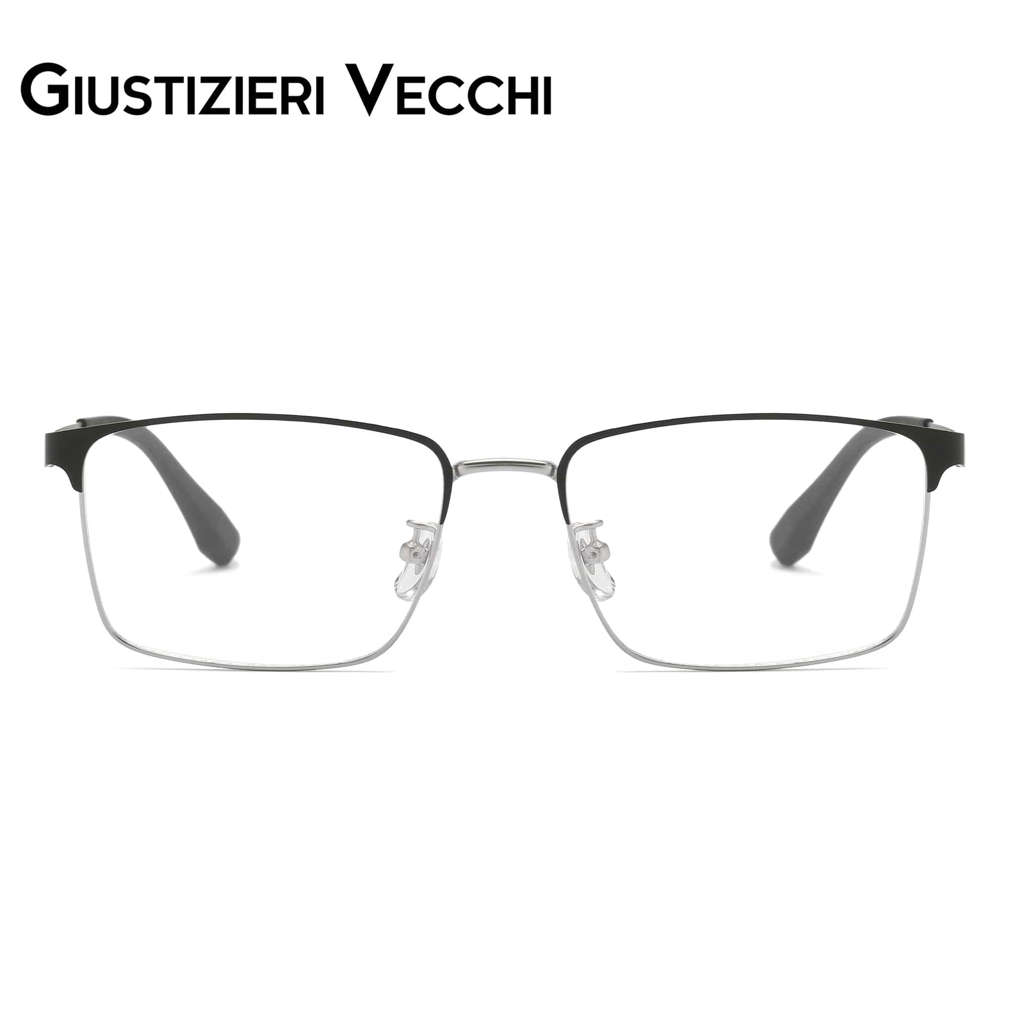 GIUSTIZIERI VECCHI Eyeglasses Large / Black with Silver SkyRider Duo