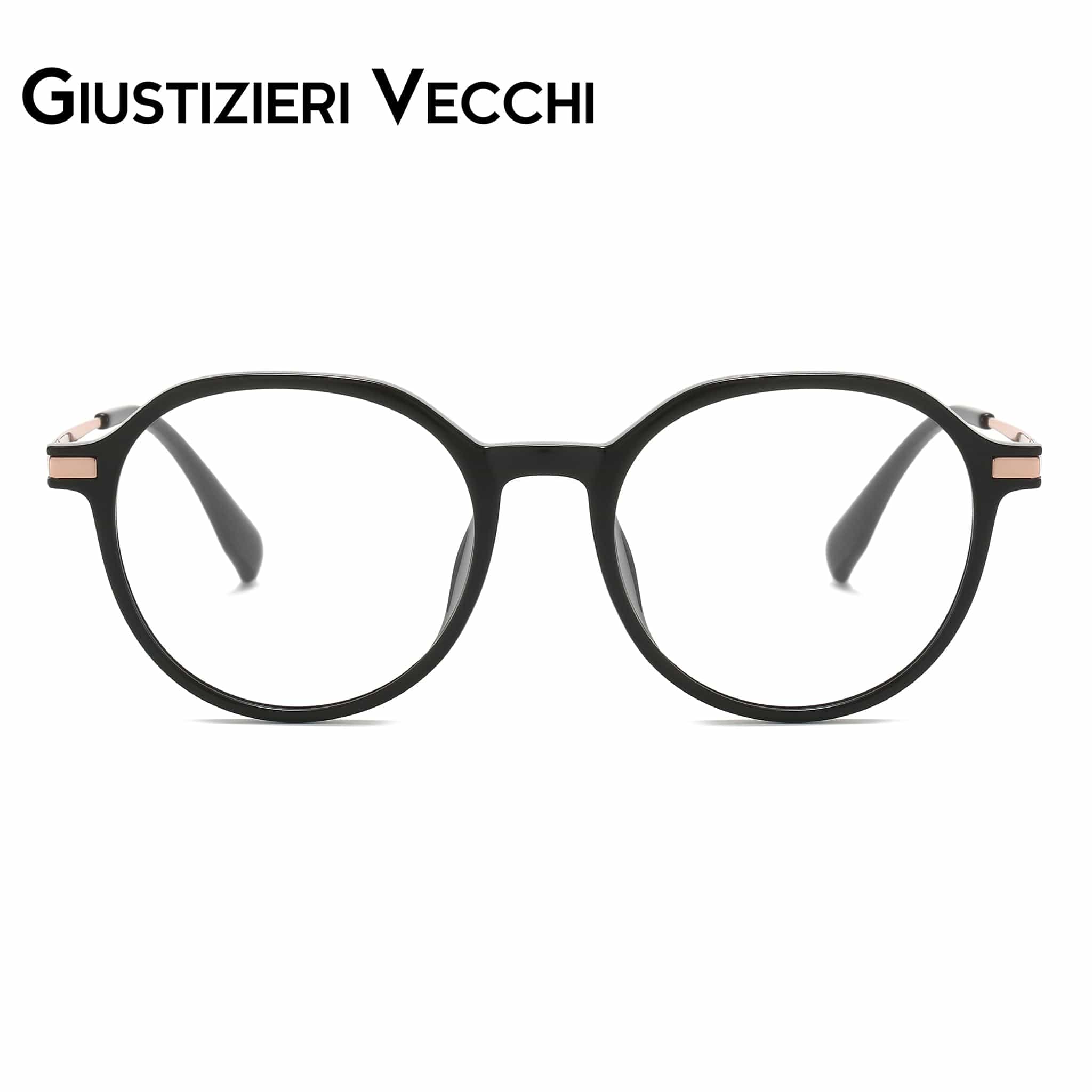 GIUSTIZIERI VECCHI Eyeglasses Small / Black with Rose Gold StarBurst Uno
