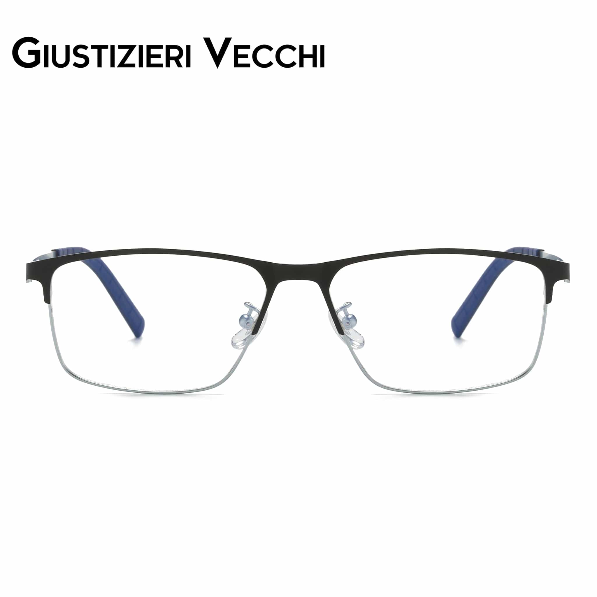 GIUSTIZIERI VECCHI Eyeglasses Large / Black with Blue Sunburst Duo