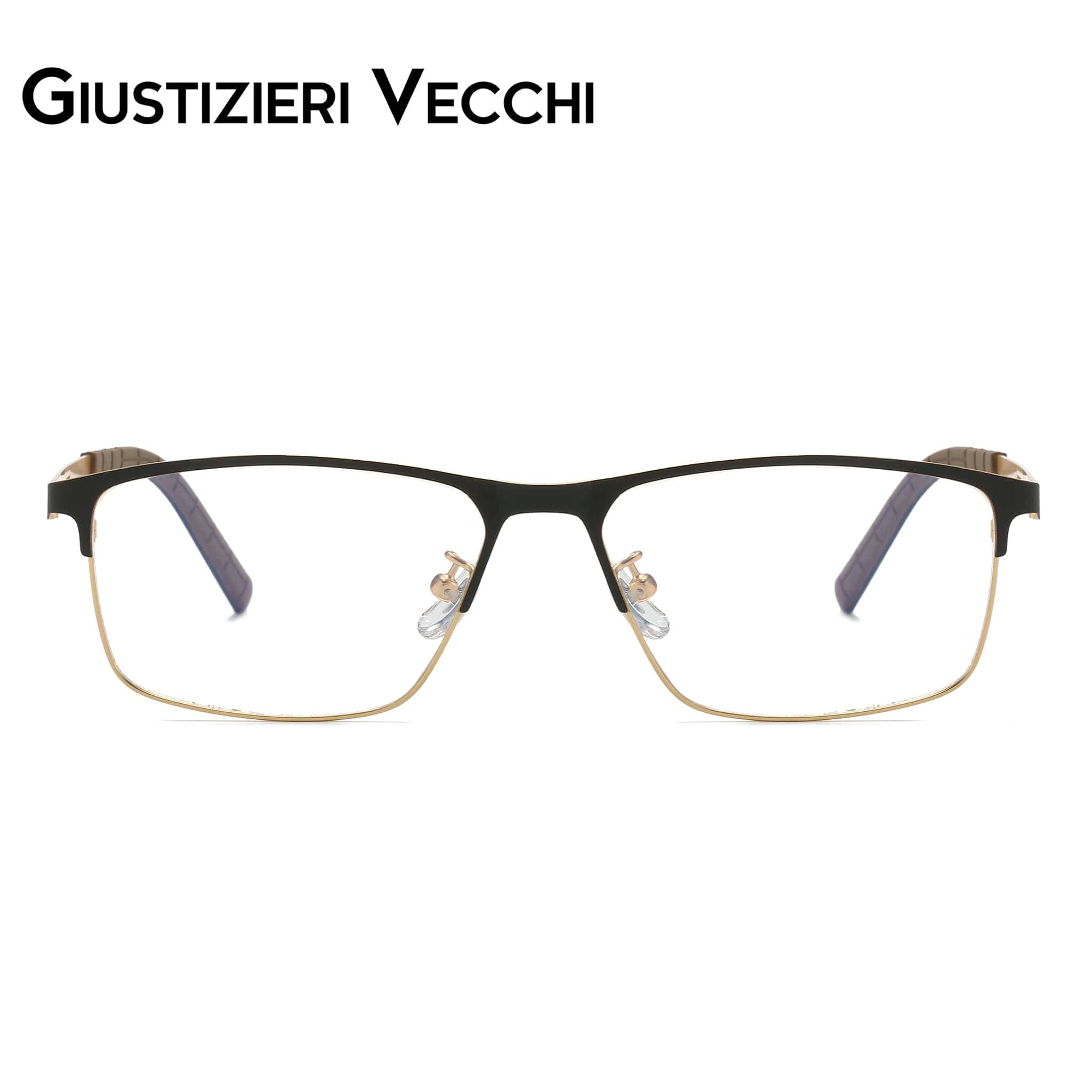 GIUSTIZIERI VECCHI Eyeglasses Large / Black with Brown Sunburst Duo