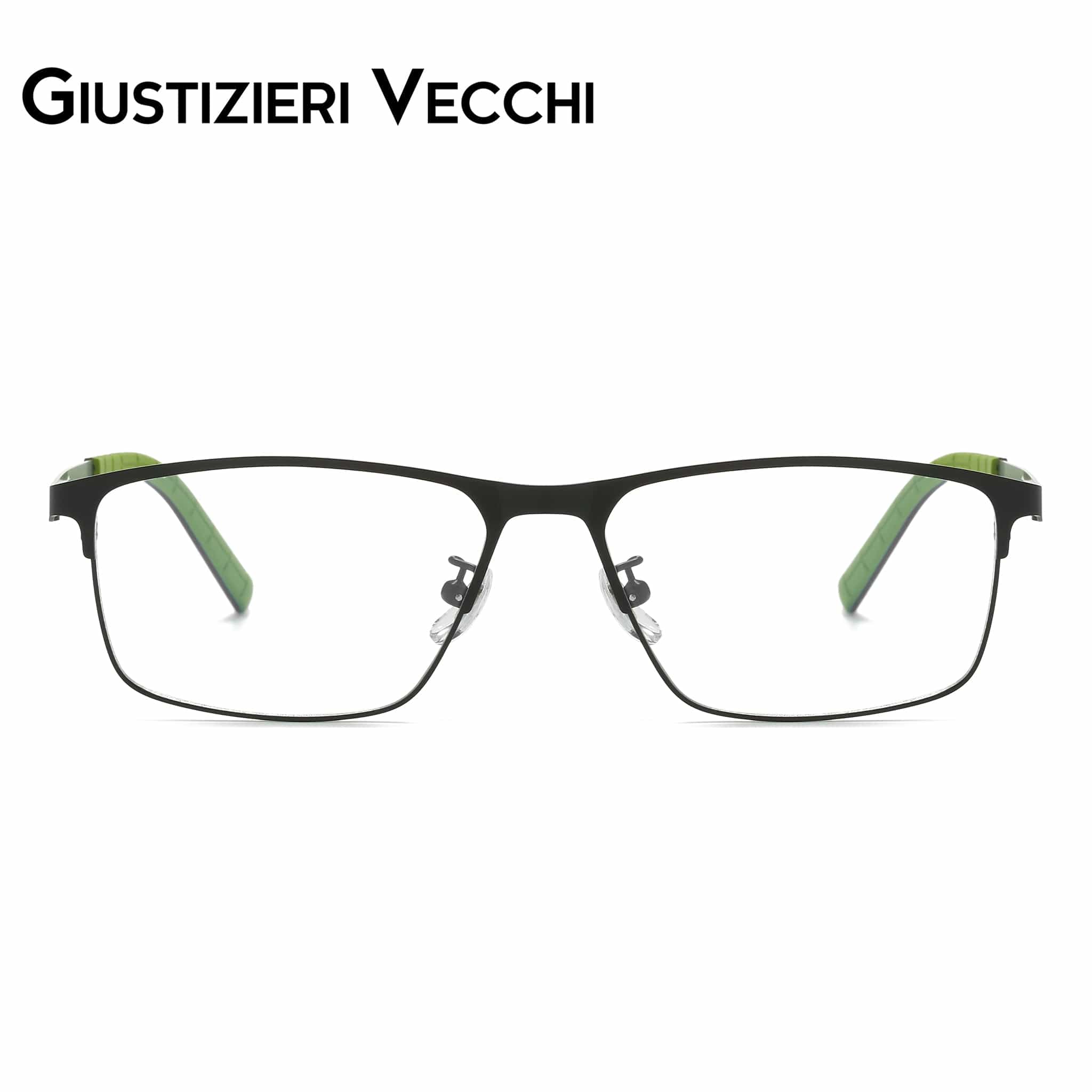 GIUSTIZIERI VECCHI Eyeglasses Large / Grey with Green Sunburst Tre