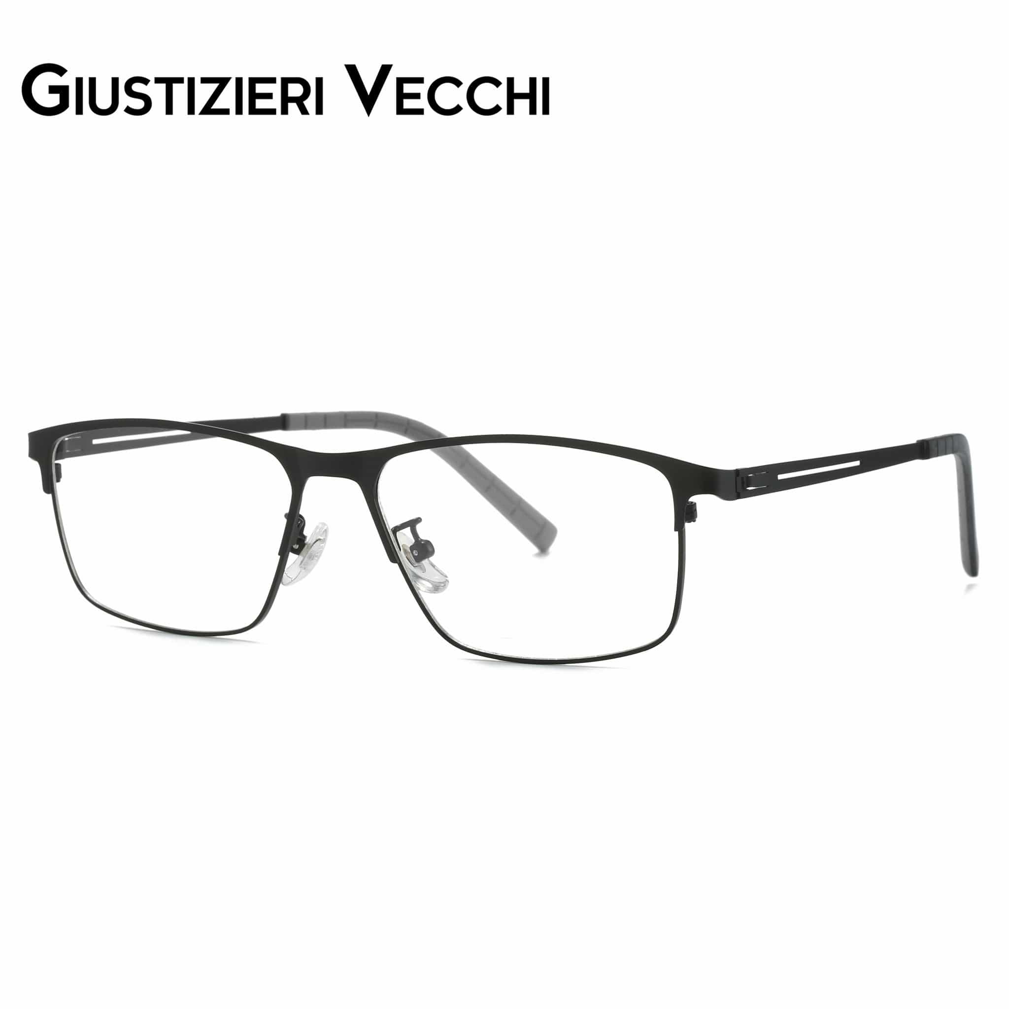 GIUSTIZIERI VECCHI Eyeglasses Black with Grey / Large Sunburst Uno