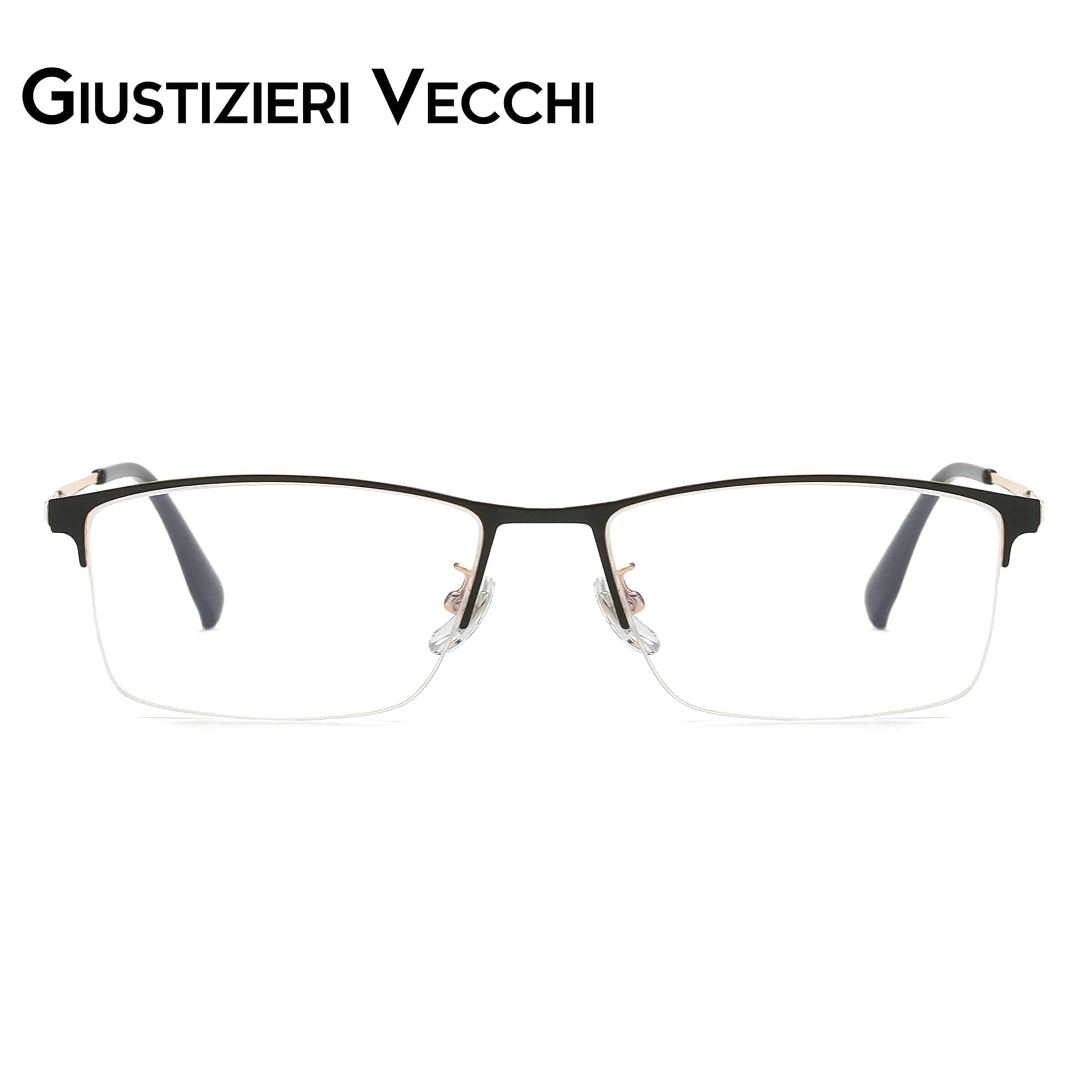 GIUSTIZIERI VECCHI Eyeglasses Medium / Black with Rose Gold Thunderbolt Duo