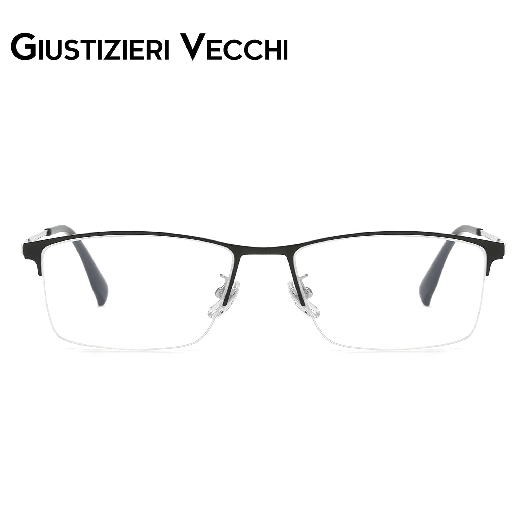 GIUSTIZIERI VECCHI Eyeglasses Medium / Black with Silver Thunderbolt Duo