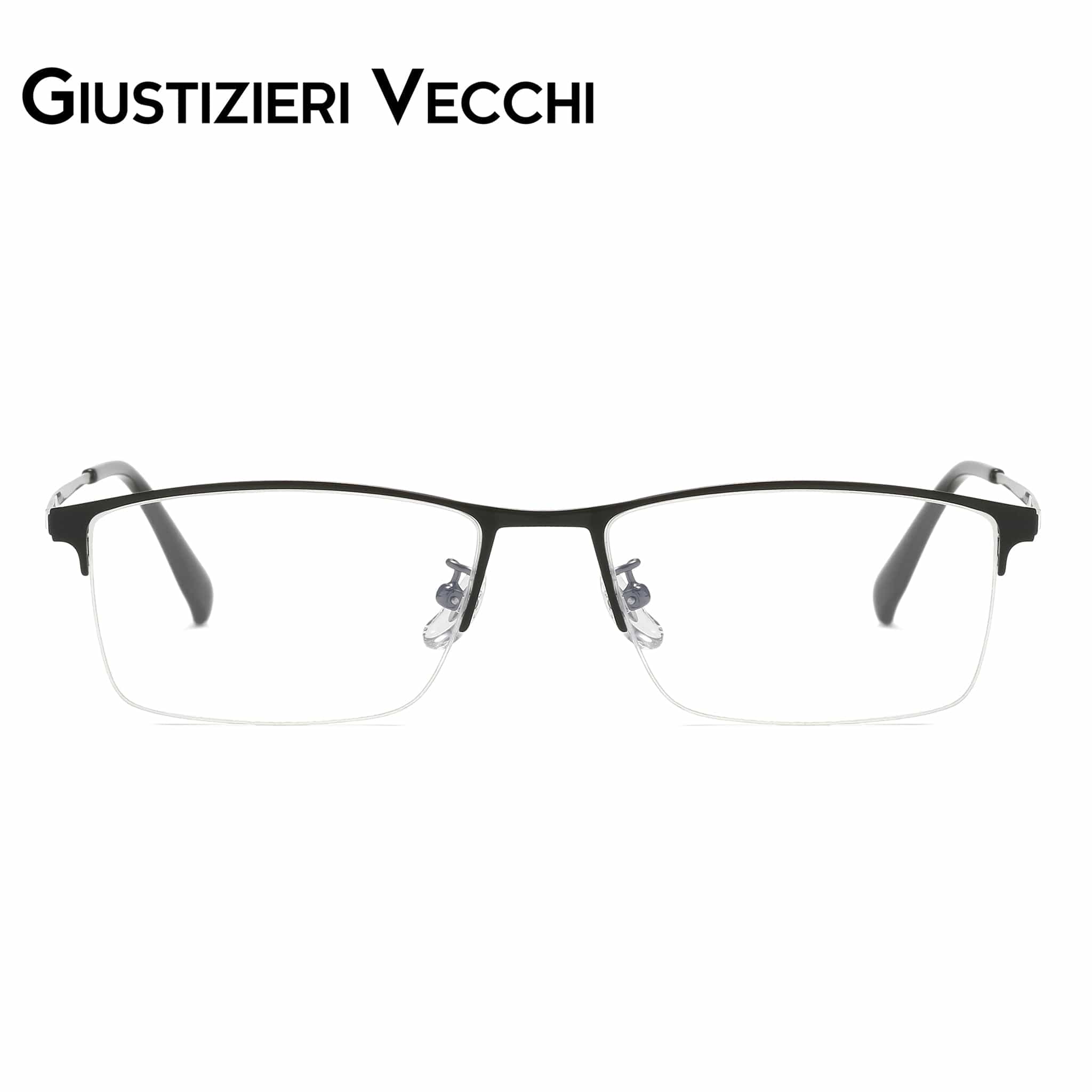 GIUSTIZIERI VECCHI Eyeglasses Medium / Black with Grey Thunderbolt Uno